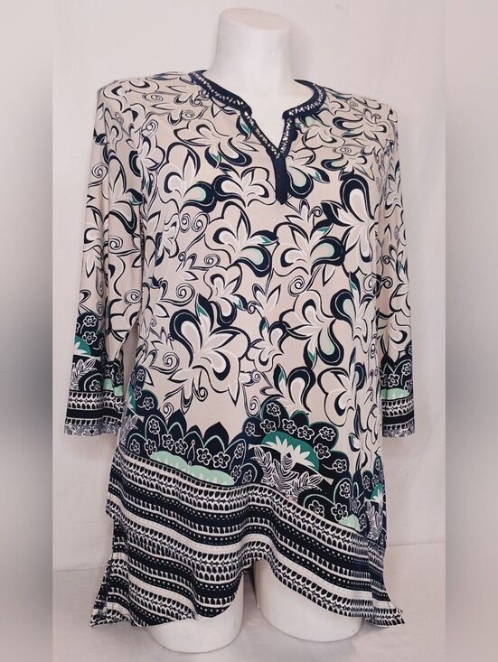 Style & Co. Tops - Women's Size Large Floral Print Embellished Tunic Top